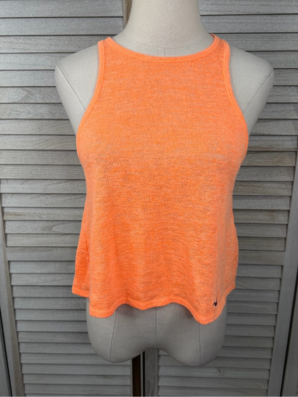 HOLLISTER Women's Orange Racerback Tank Top with Crossover Tulip Back Hem-XS